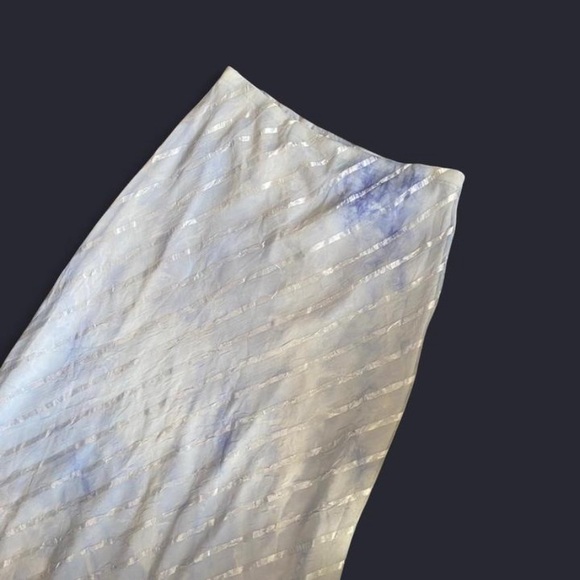 Vintage Y2K Flowy Ballet Core Silver and Blue Maxi Skirt Sz 16 - Picture 2 of 8